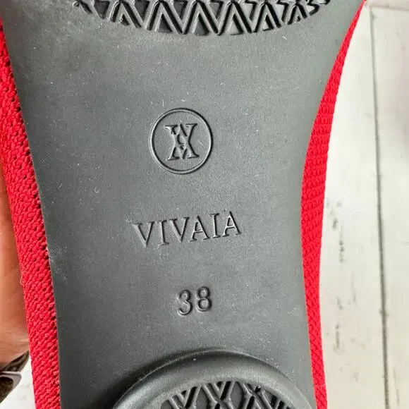 Vivaia Ruby Red Bibi Almond-Toe Knotted Flats Adorable Knot Style Size 38/7-7.5 - Picture 9 of 13
